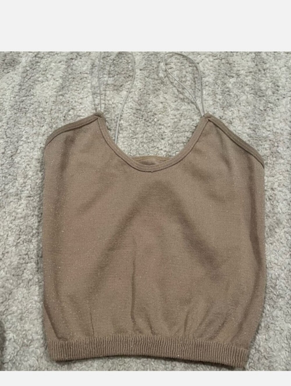 Free People Extra Small Gold Spaghetti Strap Crop Knit Top XS Metallic
Adorab - Picture 2 of 3
